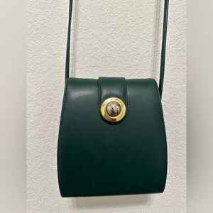 Vintage Ande 80s/90s Forest Green Structured Crossbody Bag – Orb Hardware ✨